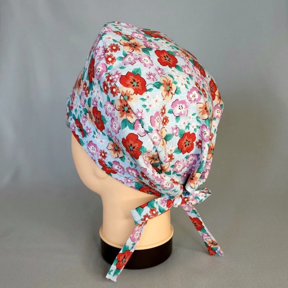 Reversible Unisex Floral and Unicorns Surgical Scrub Cap Hat! Preshrunk Cotton - Picture 3 of 5